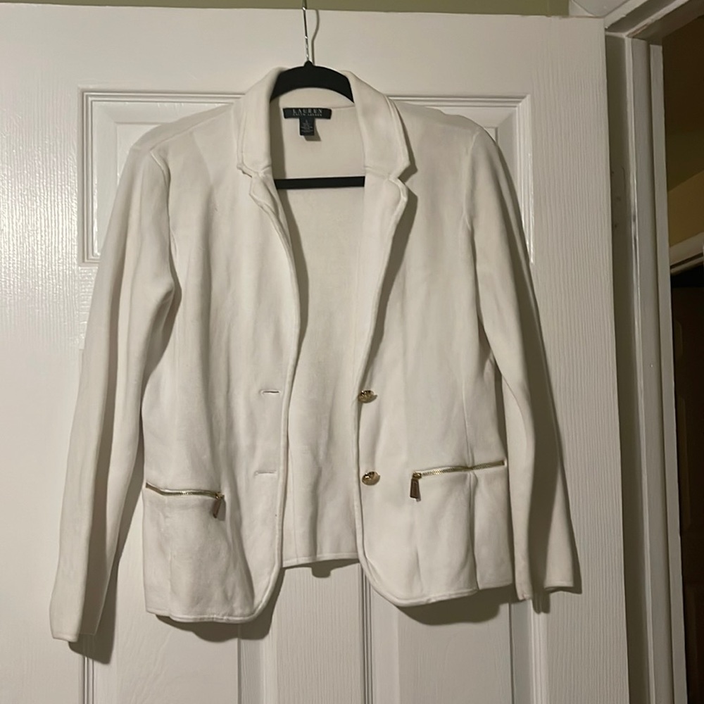 Ralph Lauren white sweater blazer